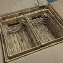 Vagusicc Wicker Basket, Set of 3 Hand-woven Storage Baskets for Organizing, Water Hyacinth Wicker Storage Basket Bins with Handles, Small Toilet Paper Storage Baskets for Shelves Pantry Baskets