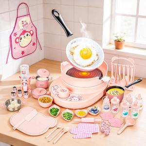 Kid Cooking Sets Real for Mini Kitchen,42 PCS Real Kitchen Tools for Food Making Age 8 9 10 11 12 Boys Girls Complete Junior Cooking Set & Educational Toys