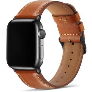 Tasikar Bands Compatible with Apple Watch Band 49mm 46mm 45mm 44mm 42mm Genuine Leather Replacement Straps Compatible with Apple Watch Ultra 3 2 1 SE Series 11 10 9 8 7 6 5 4 3, Classic Brown