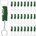 Ziliny 24 Pcs Bottle Opener Keychain Bulk Wine Bottle Beer Opener Keychain 3.27" Stainless Steel Corkscrew Waiter Corkscrew Wine Keyring Gifts for Christmas Bar Party Wedding Home (Green)
