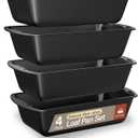 BAKKENMASTER Loaf Pan Set 4-Piece - Deluxe Nonstick Carbon Steel Bakeware for Perfect Bread and Cakes  Dishwasher Safe, Premium Pans for Home Baking (Gray)