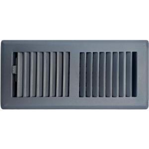 Precision Flow 4"x 12" Steel Floor Register - 2 Way Louvered Design,Grey Finish - Premium Home Vent Covers, Durable & Decorative - Fits 4"x 12" Duct Openings, Easy Installation