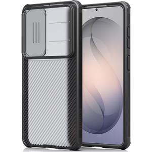 Nillkin for Samsung Galaxy S26 Case with Camera Cover, [Lens Protection] Mil-Grade Shockproof Protective Bumper Hard Cover Slim Phone Case for Galaxy S26 Cases Clear Black