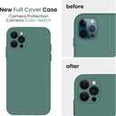 FireNova Designed for iPhone 12 Pro Max Case, Silicone [Camera Protecion] Phone Case with Soft Anti-Scratch Microfiber Lining, 6.7 inch, Midnight Green