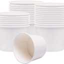 Paper Ice Cream Cups, Paper Hot/Cold Soup Cups - 100 Count (White) (8 oz)