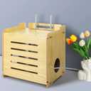 Solid Wood Projector Shelf Router Shelf Projector Stand Router Storage Box Router Cover Organized Modem Cable Power Strip Cable Management Hider Rack by Need Assembly (Fliptop Door)