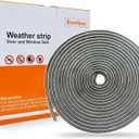 Bruiefpap 24.6FT Weather Stripping for Doors and Windows, Self-Adhesive Soundproofing Door Seal, Door Insulation for Sliding, Exterior, Frames and Front, 0.35'' Wide x 0.6'' Thick, Grey