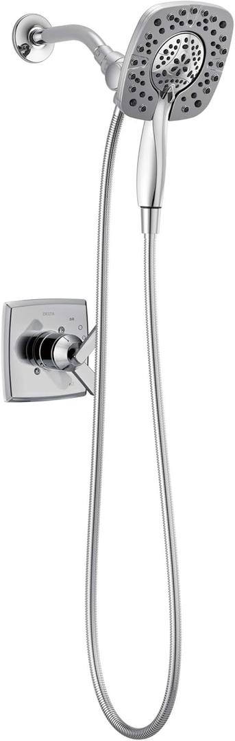 Delta Ashlyn 17 Series Chrome Dual-Function Shower Faucet Set with In2ition 2-in-1 Dual Shower Head with HandHeld Spray Combo, Valve Trim Kit, Chrome T17264-I (Valve Not Included)