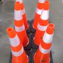 VEVOR Safety Cones, 6 Pack 36" Traffic Cones, PVC Orange Construction Cones with Reflective Collars and Black Weighted Base, for Traffic Control, Driveway Road Parking and School Improvement