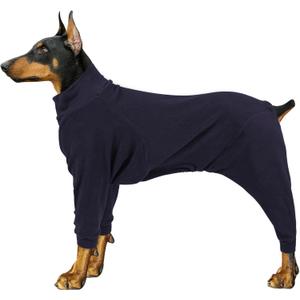 Fleece Dog Sweater for Dog for Daily Run Walk Sleep Pet Winter Jacket & Windproof Clothes Coat 2XL Navy Blue