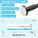 Tension Curtain Rod 41-67 Inch – Heavy Duty Curtain Rods No Drilling Adjustable Window Treatment Rod for Window Patio, Easy Installation, Rust Resistant, 1.26" Diameter, Black