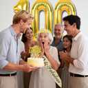 100th Birthday Decorations for Women with 100th Birthday Sash and Crown, Number Balloons, Birthday Card, Cake Topper and Candles, Happy 100 year old Female Gifts for Her, Gold