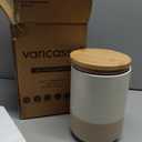 vancasso Sabine Ceramic Canister Set with Airtight Wood Lids - 3-Piece Kitchen Storage for Flour, Sugar, Coffee, Tea & Spices - Modern Countertop Decor