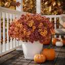 12 Pcs Artificial Fake Flowers for Outdoor Porch Autumn Decor