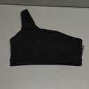 Smooth Sports Bras for Women One Shoulder Low Impact Asymmetrical Workout Tops Padded Yoga Right Shoulder Strap Bra Black S