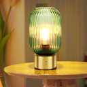 Cordless Table Lamp, Rechargeable & Touch Control, Vintage Mid Century Modern Style,3-Way Dimmable Battery Operated Gold Table Lamp for Dinner Table, Living Room, Bedroom, Restaurant, Bars