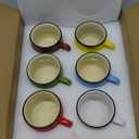 ELFULLY 5 Oz 6 Pcs Cute Coffee Mugs, Mini Ceramic Espresso Cups, Small Demitasse Mugs with Handle for Home Kitchen Coffee Bar, Ideal Birthday Holiday Gift for Microwave & Dishwasher Safe