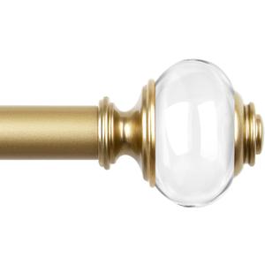 Curtain Rods 32 to 58 Inches (2.64.8ft), USFOOK 7/8 Inch Telescoping Splicing Drapery Rods for Windows 20 to 54 Inch, Decorative Curtain Rod for Home Decor with Luxury Gold Translucent Finials