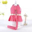Outdoor Pet Clothes Dog Harness Dress Poodle Bichon Frise Pomeranian Schnauzer Dog Clothing Princess Costumes Pet Skirt Dropship (L,Pink)