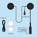 Motorcycle Bluetooth Helmet Headset with MIC Automatic Answering,Wireless Bluetooth Motorcycle Headset Outdoor Sports Internally Installed Music Player Speakers Hands Free Black