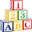 Novabright 6 Pack 11 Inch Abc123 Fabric Storage Cubes Decor Collapsible Organizer Bins Classroom Must Have Cubby Basket Bins Back to School Treasure Prize Box Organization for Home Office Classroom