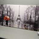 CANEITO Paris Wall Art for Lving Room, Eiffel Tower Canvas Wall Decor for Bedroom, Black and White Picture Print Artwork for Office, Size 20x40 Inches