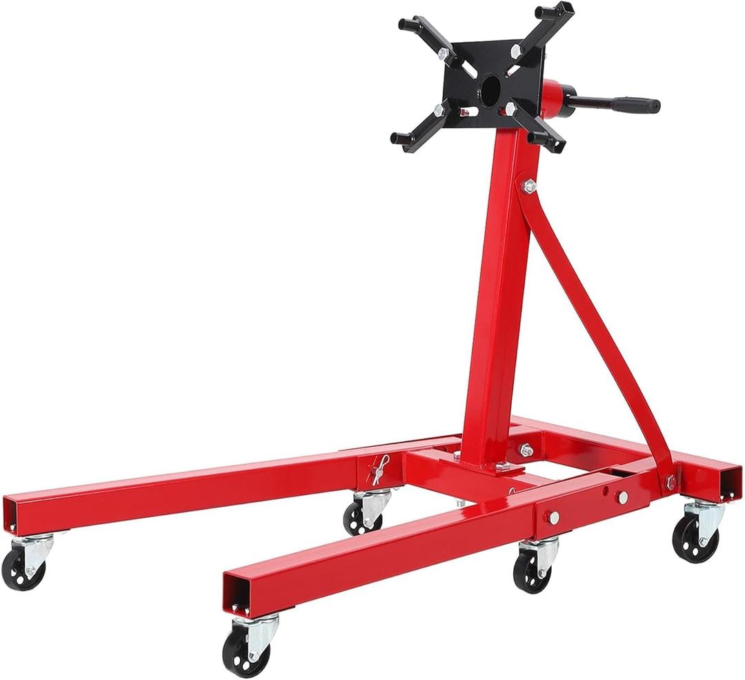 2000 LBS Engine Stand,Heavy Duty Foldable Rotating Engine Stand with 360-Degree Rotating Head,4 -Adjustable Arms & 6-Casters,for Vehicle Maintenance and Auto Repair