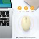 TECKNET Wireless Mouse, 2.4G Quiet Computer Mouse with USB Receiver, 4 Buttons Portable Cordless Mice for Chromebook, Laptop, PC, Mac, 800/1200/1600 DPI - Yellow
