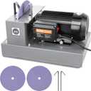 VEVOR Lawn Mower Blade Sharpener, 1HP 750W Lawnmower Blade Grinder with 9-inch Ceramic Grinding Wheel, Powerful Bench Mower Sharpening Machine for High/Low Lift Blades, Gator Blades, Flat Blades