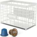 Coffee Pod Holder k Cups Holder Magnetic Coffee Pods Holder High-Capacity k Cup Holder Station Organizer, Bar Accessories.Suitable For Kitchen And Office Countertop (White)