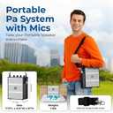 100W Powerful Voice Amplifier with 2 Wireless Microphones, Big Pro Sound Portable Speaker with Microphone, Bluetooth Speaker PA System Karaoke Machine Support BT/USB/TF Card/Aux/Guitar S99