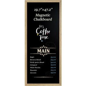 Magnetic Chalkboard for Wall, Long Chalk Board, Wall Hanging Menu for Restaurant, Food Truck, Kitchen, Chalk Board for Kitchen, Bar & Home Decor 19.7" x 47.2"(RB-50120)