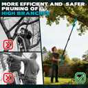 2-in-1 Electric Pole Saws for Tree Trimming, 8 Inch Cordless Mini Chainsaw with Extension Pole, Battery Powered Brushless Pole Chain Saw with 2*4.0Ah Batteries, Max 15 FT Reach for Tall Tree