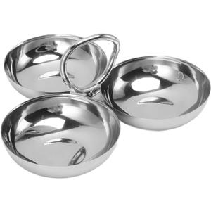 304 Stainless Steel Serving Plate, 3 IN 1 Fruit Bowl Snack Plate, Reusable Dessert Plates, Fruit Plate for Fridge, Simple Snack Tray, Portable Serving Tray for Home Kitchen Party (Mmol/L)