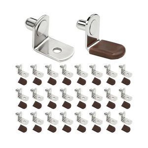 1/4 inch Shelf Pegs for Shelves Cabinet Shelf Support Ppegs Metal Shelving Pins for Bookshelf Furniture Kitchen Closet Heavy Duty Pegs Bracket for Sshelves in Cabinet L-Shaped Metal Shelf Clips 30Pcs