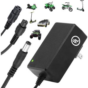 29.4V Electric Scooter Charger UL Certified 3 Plugs, Small & Smart for GOTRAX Jetson Razor Etc. Brands Electric Scooter, eBike, Hoverboard's 24V / 25.2V / 25.6V Battery
