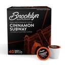 Brooklyn Beans Cinnamon Subway Gourmet Coffee Pods - Compatible with Keurig K Cup Brewers Including 2.0 Machines, 40 Count, Spicy Cinnamon Flavored (EXP 11/12/25)