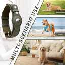 AirTag Dog Collar Soft Leather Webbing Dog Collar for AirTag Provides Double Protection for Small Medium and Large Dogs(Brown,S)