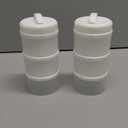 Termichy Stackable Formula Dispenser Portable Milk Powder Container, 2 Pack, White