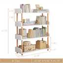 OSCHF 4-Tier Wooden Open Bookcase - Modern Display Bookshelf with Top Edge and Solid Wood Frame for Home and Office, Storage Cabinet, Warm White
