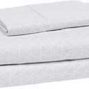 Amazon Basics Lightweight Super Soft Easy Care Breathable Wrinkle Resistant Brushed Microfiber 3 Piece Bed Sheet Set with 14-Inch Deep Pockets, Twin, Gray Crosshatch