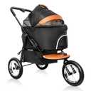 Dog Strollers for Medium Small Pet - 3 in 1 Pet Stroller Cats/Dogs, Zipperless Entry, Jogging Tires, 3 Wheels with Detachable Dog Carriage, Storage Basket and Easy One-Hand Fold