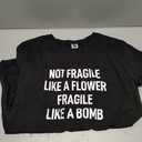 LOOKFACE Women Cute NOT Fragile Shirt Funny Letter Print Graphic Tees (Large, Black)