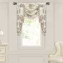 Loom and Mill Luxury European Waterfall Valance for Living Room Bedroom, Elegant Floral Jacquard Swag Window Valances with Tassels, Damask Swag Curtains for Banquet Wedding Holiday (W39Inch,1 Panel)