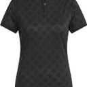 adidas Women's Ultimate365 Jacquard Short Sleeve Polo Shirt (Black, L)