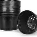 OUPSAUI 2/3/5 Gallon Pots for Plants,Flexible Gallon Plastic Nursery Pots with Drainage Holes, Plastic Pots for Outdoor Plants (3Gal-24pcs)