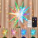 Christmas Star Tree Topper, 13.7" Static Dynamic Lighted MoravianStar Built-in 36 Bulbs, RGB Color Changing Topper W/ App Control USB Powered Xmas Tree Topper Music Sync Tree Top for Christmas
