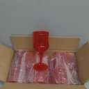 XKXKKE 24 Pcs Red Plastic Wine Glasses, Plastic Water Goblets for Parties, Stemmed Drinking Glasses for Wedding Reception, Grand Event Party Bar Supplies Reusable Drinking Cups