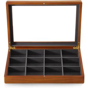 Bracelet Display, Jewelry Organizers And Storage,Wooden Jewelry Box,Premium Earring Organizer,Luxury Jewelry Boxes,Grey Watch Box (08-Grey 12 Grid Box)