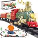 Electric Train Set for Kids Ages 3-8, Battery Operated Toy Train with Lights and Sounds, 3 Cars and 10 Tracks for Christmas and Year Round Play